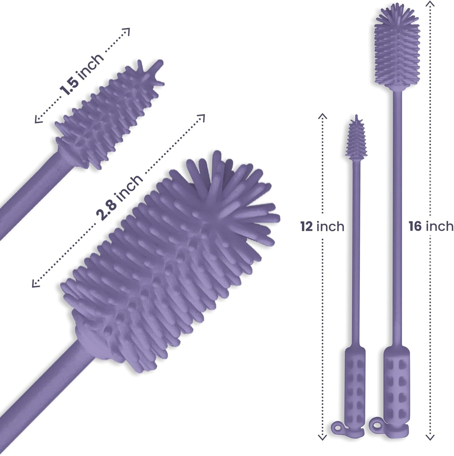 purifyou Premium Reusable Silicone Bottle Brush (Set of 2)